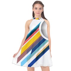 Vector Geometric Polygons And Circles Halter Neckline Chiffon Dress  by Mariart