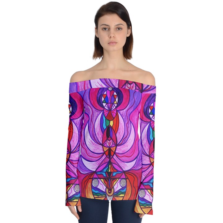 Devine Feminine Activation - Off Shoulder Long Sleeve Top