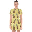 Pineapples Fruit Pattern Texture Drop Hem Mini Chiffon Dress View1