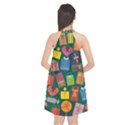 Presents Gifts Background Colorful Halter Neckline Chiffon Dress  View2