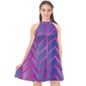 Geometric Background Abstract Halter Neckline Chiffon Dress  View1