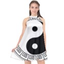 Yin Yang Eastern Asian Philosophy Halter Neckline Chiffon Dress  View1