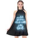 Party Night Bar Blue Neon Light quote All you need is LOL Halter Neckline Chiffon Dress  View1