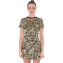 Wood camouflage military army green khaki pattern Drop Hem Mini Chiffon Dress View1