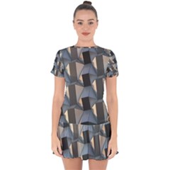 Pattern Texture Form Background Drop Hem Mini Chiffon Dress by Pakrebo