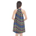 Decorative Ornamental Abstract Wave Halter Neckline Chiffon Dress  View2