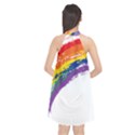 Watercolor Painting Rainbow Halter Neckline Chiffon Dress  View2