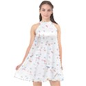 Ribbon Polka Halter Neckline Chiffon Dress  View1