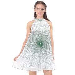 Spirograph Pattern Halter Neckline Chiffon Dress  by Mariart