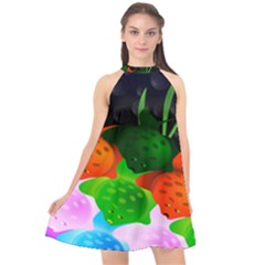 Pattern Fishes Escher Halter Neckline Chiffon Dress  by Mariart