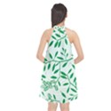 Leaves Foliage Green Wallpaper Halter Neckline Chiffon Dress  View2