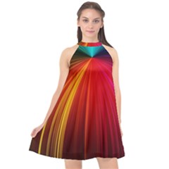 Background Color Colorful Rings Halter Neckline Chiffon Dress  by Sudhe