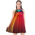 Background Color Colorful Rings Halter Neckline Chiffon Dress  View1