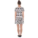 Black And White Floral Pattern Background Drop Hem Mini Chiffon Dress View2