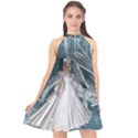 Wonderful Girl With Ice Dragon Halter Neckline Chiffon Dress  View1