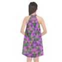 Retro Pink Purple Geometric Pattern Halter Neckline Chiffon Dress  View2