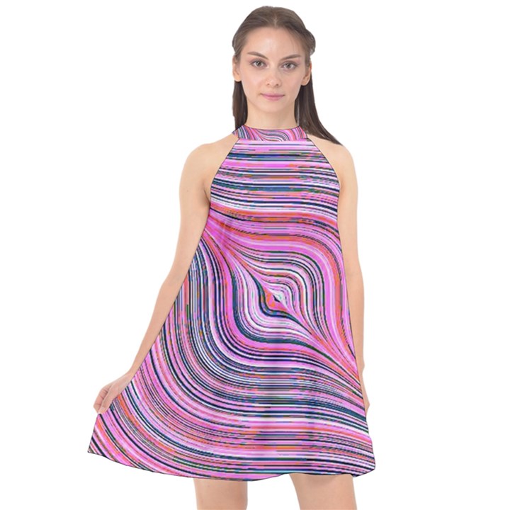 Electric Field Art XXX Halter Neckline Chiffon Dress 