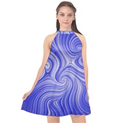 Electric Field Art Lvii Halter Neckline Chiffon Dress  by okhismakingart