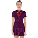 Purple Sunflower Drop Hem Mini Chiffon Dress View1