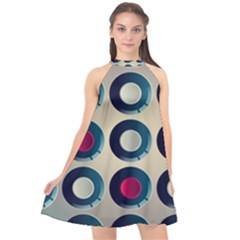 Background Colorful Abstract Halter Neckline Chiffon Dress  by HermanTelo