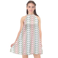 Pattern Line Background Wallpaper Halter Neckline Chiffon Dress  by Mariart