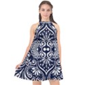 mandala pattern Halter Neckline Chiffon Dress  View1