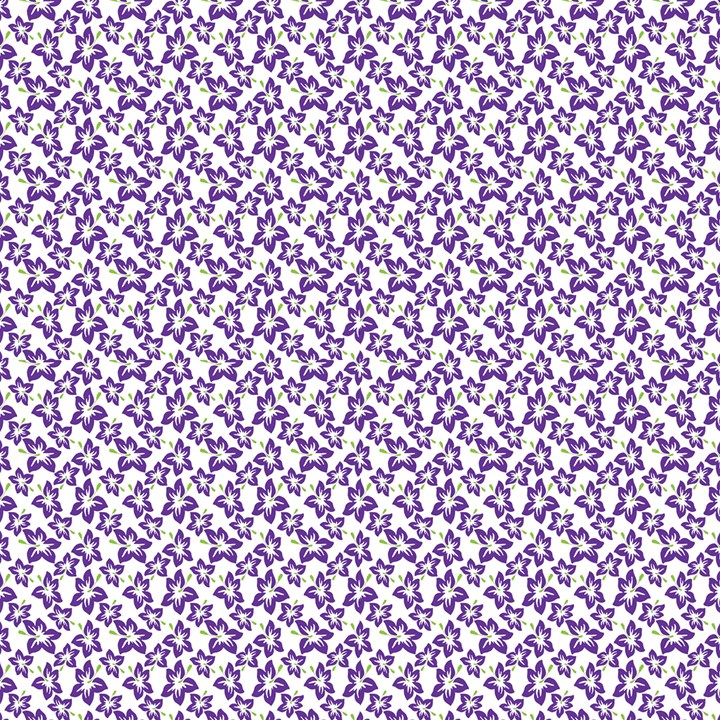 Cute Flowers - Imperial Purple Fabric