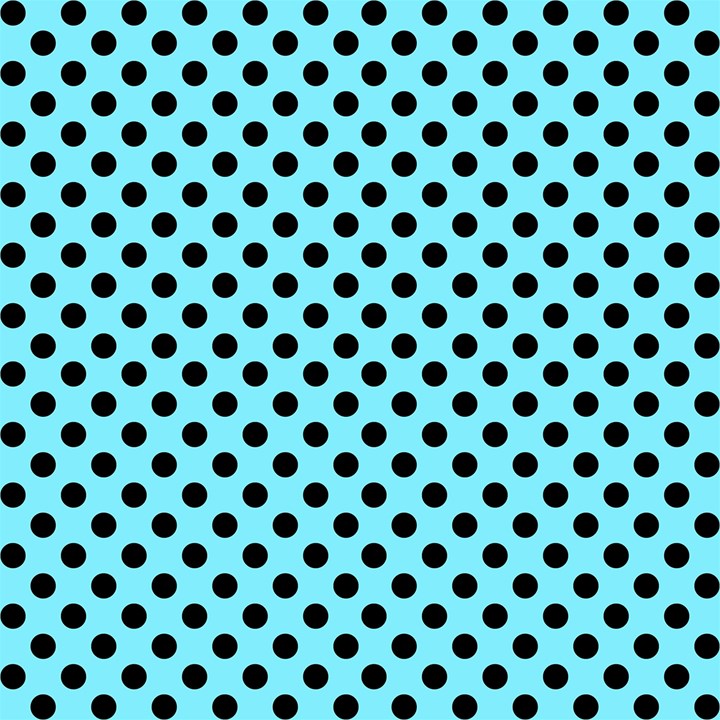 Polka Dots Black on Arctic Blue Fabric