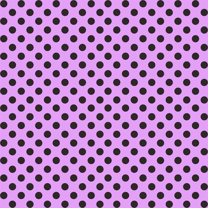 Polka Dots Black on Lavender Purple Fabric