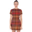 Madras Plaid Fall Colors Drop Hem Mini Chiffon Dress View1