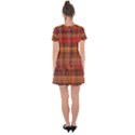 Madras Plaid Fall Colors Drop Hem Mini Chiffon Dress View2