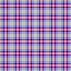 Tartan, Pink-blue Plaid, Decorative Pattern by FloraaplusDesign