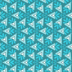 Aqua Blue Abstract Decorative Pattern  by FloraaplusDesign