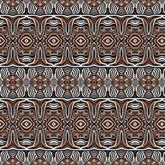 Black White And Brown Ethnic Ornament by FloraaplusDesign