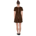 Brunette Brown & White -  Drop Hem Mini Chiffon Dress View2