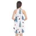 Christmas Trees And Bullfinches Halter Neckline Chiffon Dress  View2