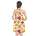 Bright Autumn Leaves Halter Neckline Chiffon Dress  View2