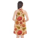 Pumpkin Muzzles Halter Neckline Chiffon Dress  View2