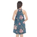 Vintage Flowers Pattern Halter Neckline Chiffon Dress  View2