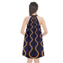 Pattern abstract wwallpaper waves Halter Neckline Chiffon Dress  View2