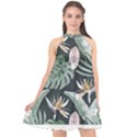 Tropical T- Shirt Tropical Garden Floricorous T- Shirt Halter Neckline Chiffon Dress  View1