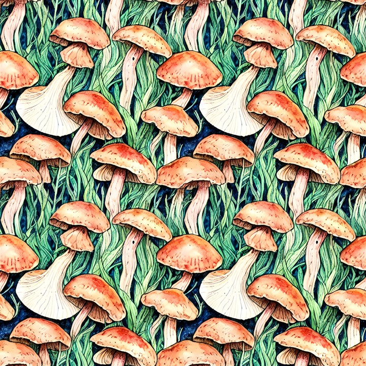  Mushroom Hunter  Cottagecore Fungus Fabric