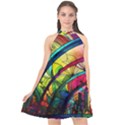 Stained Glass Window Halter Neckline Chiffon Dress  View1