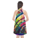 Stained Glass Window Halter Neckline Chiffon Dress  View2