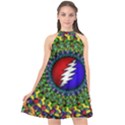 Grateful Dead Pattern Halter Neckline Chiffon Dress  View1