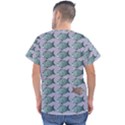 Fishes Pattern Background Theme Art Men s V-Neck Scrub Top View2