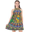 Grateful Dead Pattern Halter Neckline Chiffon Dress  View1