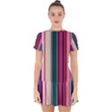 Vertical Line Color Lines Texture Drop Hem Mini Chiffon Dress View1