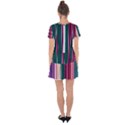 Vertical Line Color Lines Texture Drop Hem Mini Chiffon Dress View2