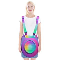 Circle Colorful Rainbow Spectrum Button Gradient Psychedelic Art Braces Suspender Skirt by Maspions